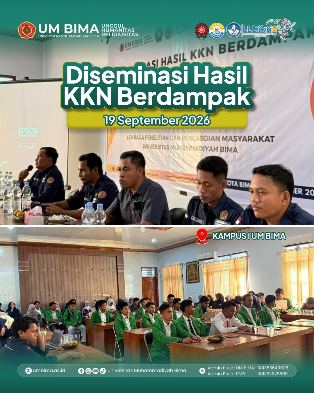 LPPM UM Bima Gelar Diseminasi Hasil KKN Berdampak, Mahasiswa Paparkan Hasil Program Pengabdian
