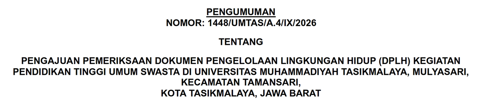 Pengumuman DPLH