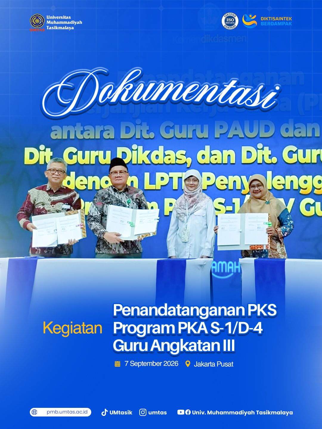 UMTAS Perkuat Peran sebagai LPTK melalui Penandatanganan PKS dengan Kemendikdasmen